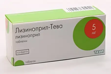 Лизиноприл-Тева таблетки по 5 мг, 60 шт.