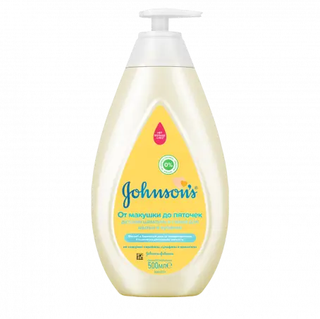 Пінка-шампунь для миття та купання Johnson's Baby Від маківки до п'яточок дитяча, 500 мл