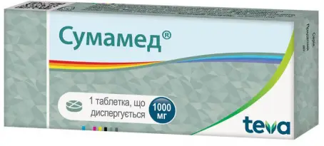 Сумамед диспергируемые таблетки 1000 мг, 3 шт.