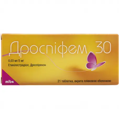 Дроспіфем 30 таблетки для оральної контрацепції 0,03 мг/3 мг, 21 шт.