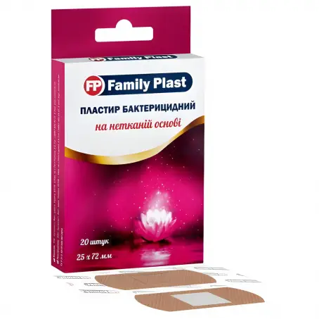 Пластырь FP Family Plast 25ммх72мм №20 бактерицидный на нетканевой основе