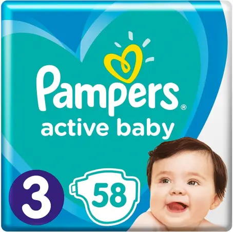 Подгузники Памперс Active Baby 3, 6-10 кг, 58 шт.