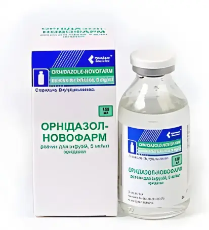 ОРНІДАЗОЛ-НОВОФАРМ 5 мг/мл 100 мл р-н для інф. фл.