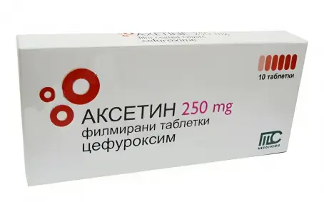 Аксетин 250 мг №10 таблетки