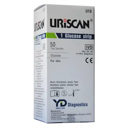 Тест-полоски Uriscan U19 1 для анализа мочи показатель Глюкозы №50
