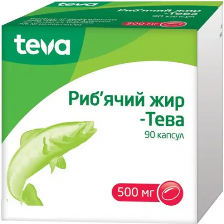 Рыбий жир-Тева капсулы по 500 мг, 90 шт.