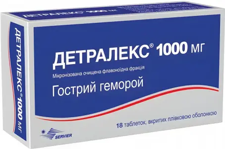 Детралекс таблетки по 1000 мг, 18 шт.