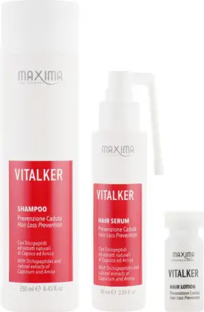 НАБІР MAXIMA VITALKER п/випад. волосся Шамп. 250 мл+Лосьон 90 мл+Лосьйон 10 мл №12 р-н фл.