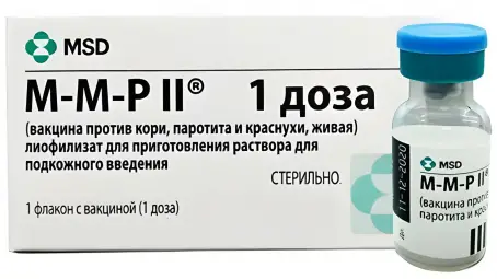 М-М-Рвакспро вакцина для профилактики кори, эпидемического паротита и краснухи живая №1 порошок для суспензии флакон + шприц 0,7 мл с 2 иглами