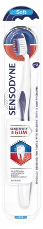 Зубна щітка Сенсодин для чутливих зубів та захисту ясен М+С