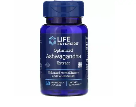 Ашваганда, Ashwagandha, Life Extension, екстракт, 60 капсул