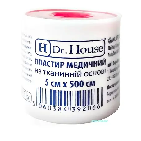 ЛЕЙКОПЛ "H Dr. House" бактериц. на ткан. основе 7,2 см х 2,5 см