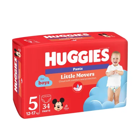 Подгузники-трусики Huggies Pants 5 (12-17 kg) Jumbo 34 Boy детские, для мальчиков, размер 5, 12-17 кг, 34 шт