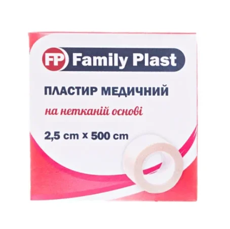 Пластырь медицинский «FP Family Plast» на нетканой основе 2,5 см х 500 см, 1 шт