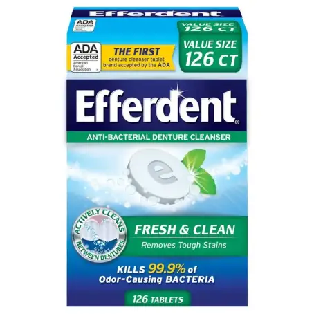 Таблетки для очищення зубних протезів Efferdent Fresh & Clean, 126 шт