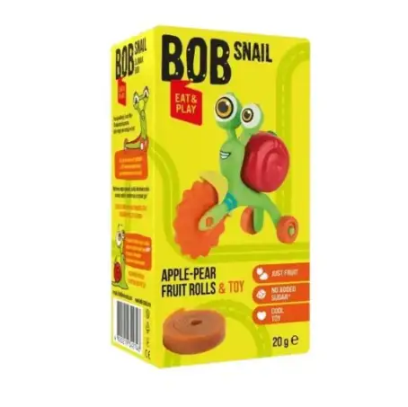 Набор Bob Snail Eat&Play Яблоко-груша натуральные конфеты 20 г + игрушка