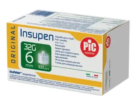 ГОЛКА ДЛЯ ІНСУЛ. РУЧОК INSUPEN Original 32G 0,23 х 6 мм №100 стер. однораз.