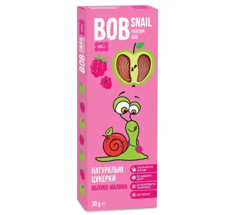 Конфеты BOB SNAIL яблоко+малина 30 г