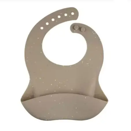 Слинявчик Canpol Babies силіконовий, з кишенькою DOTS, бежевий