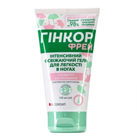 Гинкор Фрей интенсивный освежающий гель для лёгкости в ногах, 150 мл