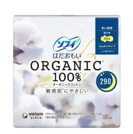 Прокладки гигиенические органические ночные Unicharm Sofy Organic Cotton Night Use 29 см, 10 шт