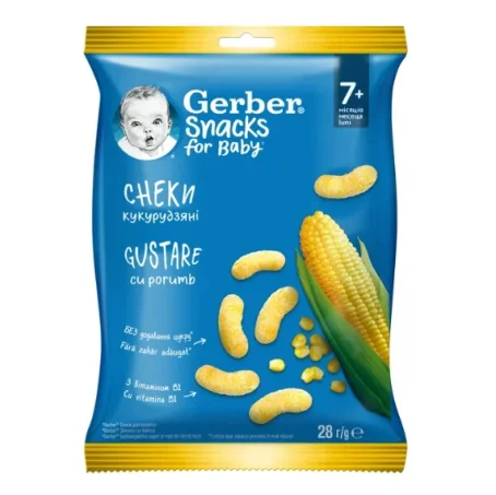 Кукурузные снеки Gerber для детей с 7 месяцев, 28 г