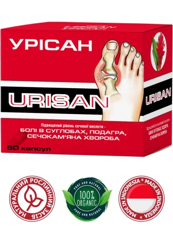 Урісан №60  при подагрі, артриті, сечокам'яної хвороби