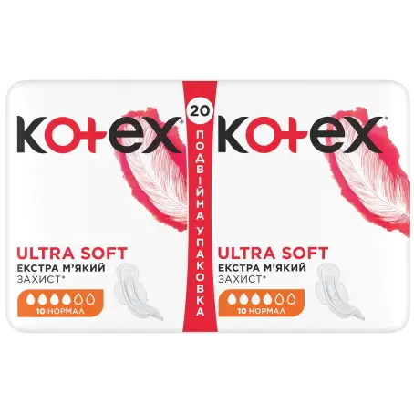 Прокладки гигиенические  Kotex Ultra Soft Normal Duo, 20 шт