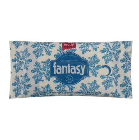 Серветки вологі FANTASY Beauty з ароматом морського бризу, 15 штук