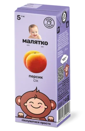 Сок Малятко Персиковый с мякотью, т/п 200 мл