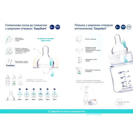 CANPOL СОСКА СИЛИКОН. для бутылочки с широким отверст. Easy start каша1шт