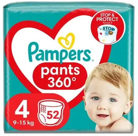 Підгузки-трусики Pampers Pants дитячі розмір 4, 9-15 кг, 52 шт