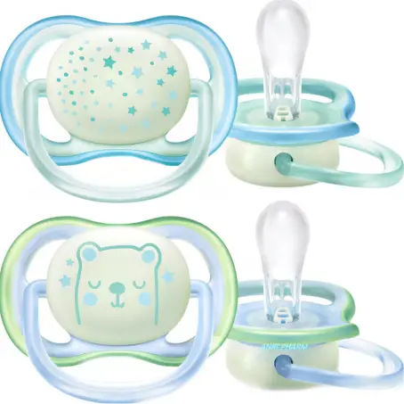 СОСКА ПУСТУШКА PHILIPS AVENT силік. нічн. 0-6 міс. хлоп. №2 SCF376/11