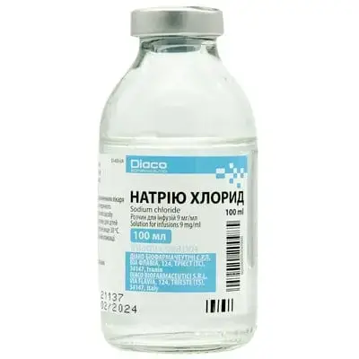 Натрію хлорид 0,9% 100 мл р-н інф. пляш.