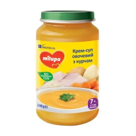 MILUPA Суп-пюре Овощной суп с курицей 7+ мес. 200 г
