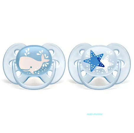 СОСКА ПУСТУШКА PHILIPS AVENT Ultra soft силік. ортодонт. д/хлопч. 6-18 міс. №2 SCF223/03