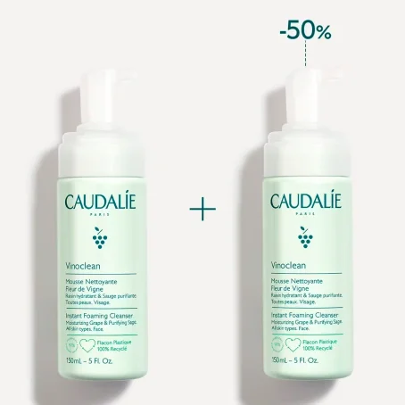 Пена-мусс Caudalie Vinoclean Fleur de Vigne для умывания, 2 шт х 150 мл