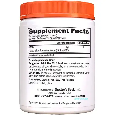 DOCTOR'S BEST MSM POWDER З OptiMSM 250г