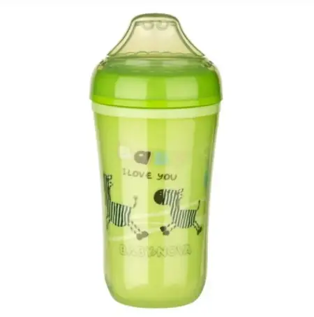 Дитяча чашка Baby-Nova з силіконовою насадкою, від 6 місяців, 250 мл 