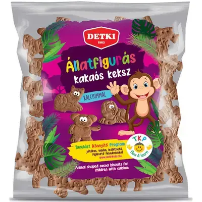 Печенье детское Detki ÁLLATFIGURÁS keksz Зоологическое с какао, 160 г