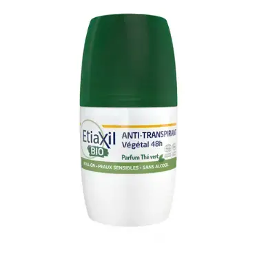 Дезодорант-антиперспірант кульковий Etiaxil Bio Vegetal 48h Green Tea, 50 мл