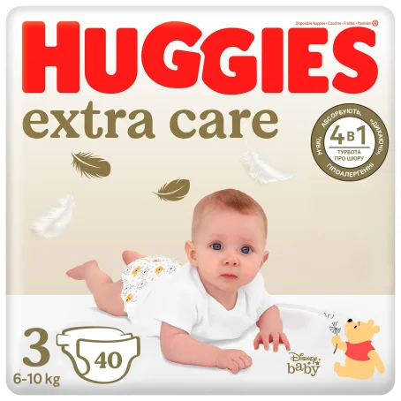 Подгузники Huggies Extra Care детские размер 3 6-10 кг 40 шт