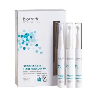 Гель для волосся Biotrade Sebomax HR проти випадіння та стимуляції росту волосся, 3 шт х 8,5 мл