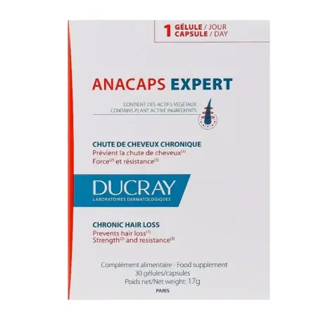 Диетическая добавка Ducray Anacaps Expert Chronic Hair Loss против хронического выпадения волос, 30 капсул