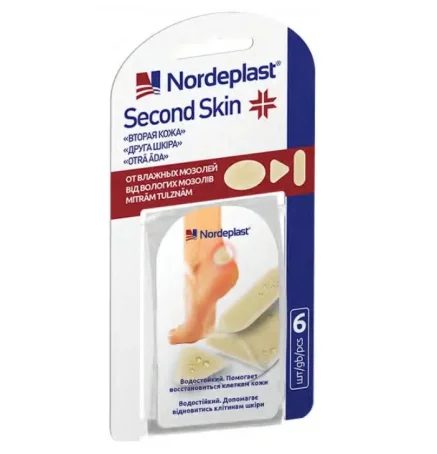 Пластырь медицинский Nordeplast гидроколоидный "Вторая кожа", 6 шт.