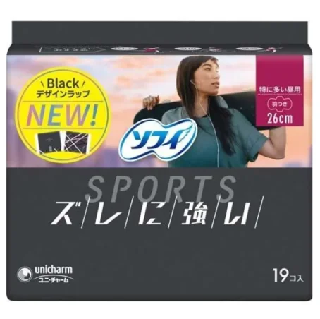 Прокладки гигиенические ультратонкие Unicharm Sofy Sports 26 см, 19 шт.