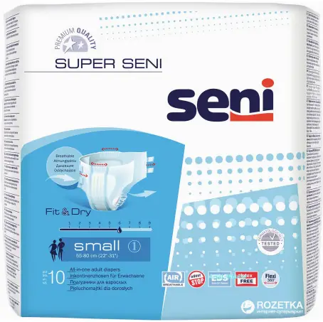 ПОДГУЗ Д/ВЗР SENI SUPER SENI SMALL N10 (55-80см) AIR