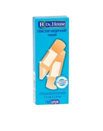 ПЛАСТ. H DR. HOUSE БАКТ. 7,2 х 1,9 см №10 ткан.