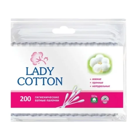 Ватні палички Lady cotton, 200 штук п/е
