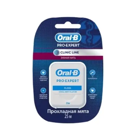 Зубная нить Oral-B Pro-Expert Clinic Line Прохладная мята, 25 м